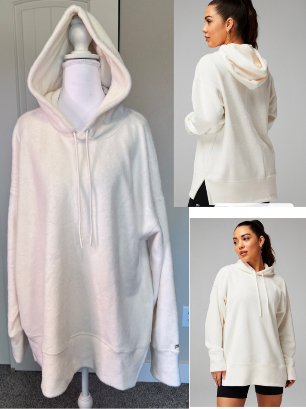 Fabletics PLUSH SOFT COZY CORD HOODIE XL/12-14 | BONE NWT